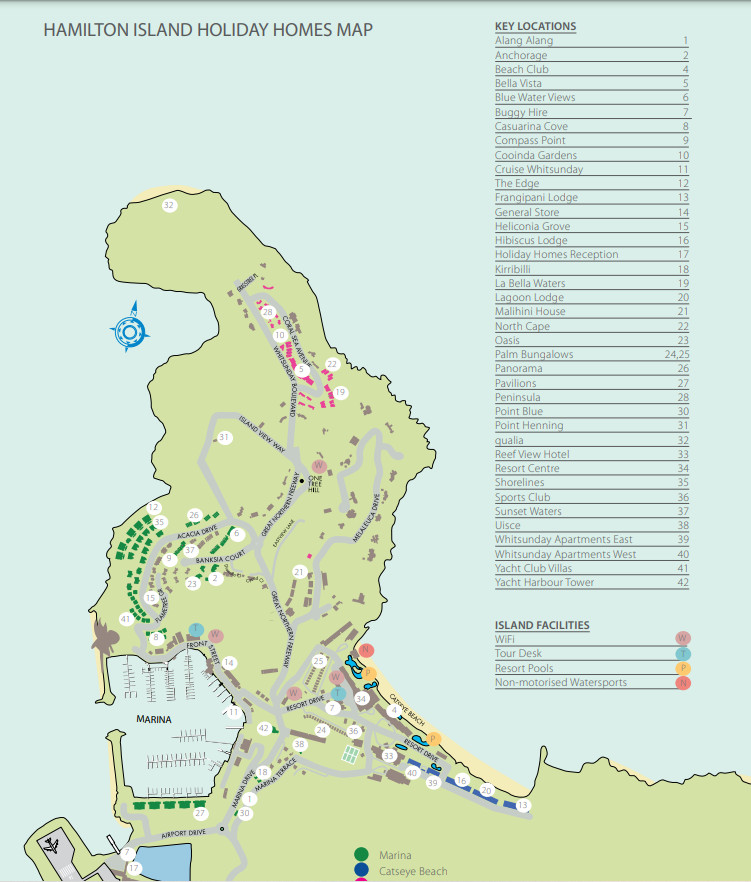 Hamilton Island Holiday Home Map